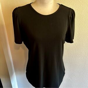 Philosophy dress blouse black sz medium puff sleeve good condition